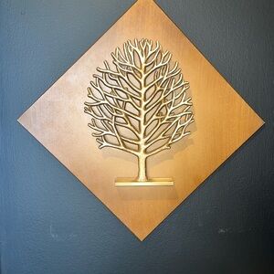 SyrocoWood Wall plaque Art Decor. 10” - Sculptural Tree of life. U.S.A.